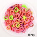 Kid Small Hair Bands Baby Girl Children Headbands Colorful Elastic Hair Tie Nylon Scrunchie Hair Rope 50/100pcs Hair Accessories