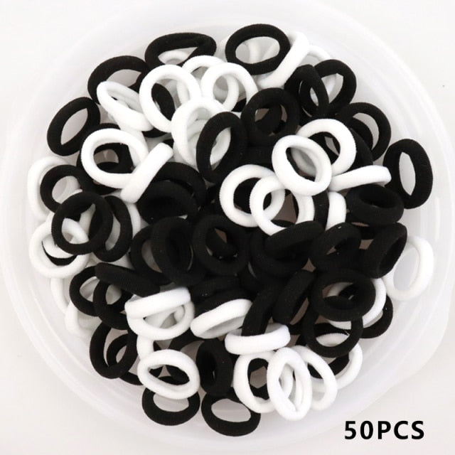 Kid Small Hair Bands Baby Girl Children Headbands Colorful Elastic Hair Tie Nylon Scrunchie Hair Rope 50/100pcs Hair Accessories