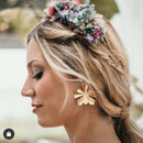 Tocona 15 Style Charming Big Flowers Drop Earrings for Women Butterfly Gold Metal Pearl Stone Leaf Geometric Jewelry Pendiente