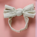 1pcs Cable Knit Nylon Bow Headwrap, One size fits all nylon headbands, wide nylon headbands, baby headbands, Knot bow headwear