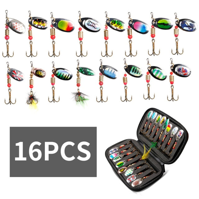 LUSHAZER fishing Metal spinner set 3g-7g Spoon Hard Bait Artificial Bait Metal Fishing Lure Bass sequins spinner for bass carp