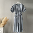 Toppies White Cotton Puff Sleeve Dress Woman Summer Midi Dress Short Sleeve Cascading Ruffles Blouses Dress