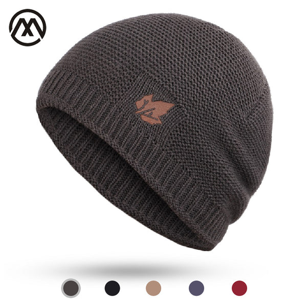 New winter knit hats men's and women's outdoor warm thickening plus velvet loose winter caps Skullies brand winter ski male bone