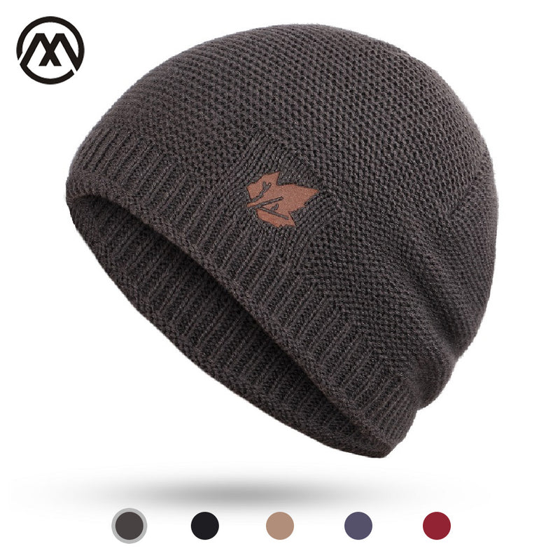 New winter knit hats men's and women's outdoor warm thickening plus velvet loose winter caps Skullies brand winter ski male bone