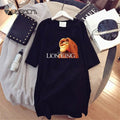 Summer T-Shirt Dress Women Cartoon Print Robe Femme Simba The Lion King Casual Short Sleeve White Tee Dresses Vestidos