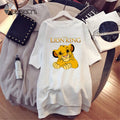 Summer T-Shirt Dress Women Cartoon Print Robe Femme Simba The Lion King Casual Short Sleeve White Tee Dresses Vestidos