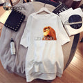 Summer T-Shirt Dress Women Cartoon Print Robe Femme Simba The Lion King Casual Short Sleeve White Tee Dresses Vestidos