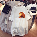 Summer T-Shirt Dress Women Cartoon Print Robe Femme Simba The Lion King Casual Short Sleeve White Tee Dresses Vestidos