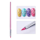 French Tip Nail Brush Silver Black Handle Half Moon Shape Acrylic Painting Drawing Pen  Nail Art Tool