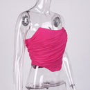 Cryptographic Sleeveless Fashion Strapless Bustier Corset Crop Tops Female Mesh Backless White Women Tops Zipper Summer 2021