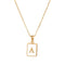 2021 Trend 18K Golden Chain Necklaces Male Square Natural Shell Initial Letters Pendant Stainless Steel Jewelry for Women Gifts