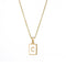 2021 Trend 18K Golden Chain Necklaces Male Square Natural Shell Initial Letters Pendant Stainless Steel Jewelry for Women Gifts