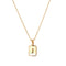 2021 Trend 18K Golden Chain Necklaces Male Square Natural Shell Initial Letters Pendant Stainless Steel Jewelry for Women Gifts
