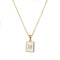 2021 Trend 18K Golden Chain Necklaces Male Square Natural Shell Initial Letters Pendant Stainless Steel Jewelry for Women Gifts