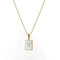 2021 Trend 18K Golden Chain Necklaces Male Square Natural Shell Initial Letters Pendant Stainless Steel Jewelry for Women Gifts