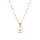 2021 Trend 18K Golden Chain Necklaces Male Square Natural Shell Initial Letters Pendant Stainless Steel Jewelry for Women Gifts
