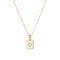 2021 Trend 18K Golden Chain Necklaces Male Square Natural Shell Initial Letters Pendant Stainless Steel Jewelry for Women Gifts