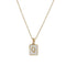 2021 Trend 18K Golden Chain Necklaces Male Square Natural Shell Initial Letters Pendant Stainless Steel Jewelry for Women Gifts