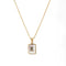2021 Trend 18K Golden Chain Necklaces Male Square Natural Shell Initial Letters Pendant Stainless Steel Jewelry for Women Gifts