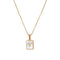 2021 Trend 18K Golden Chain Necklaces Male Square Natural Shell Initial Letters Pendant Stainless Steel Jewelry for Women Gifts