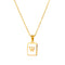 2021 Trend 18K Golden Chain Necklaces Male Square Natural Shell Initial Letters Pendant Stainless Steel Jewelry for Women Gifts