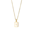 2021 Trend 18K Golden Chain Necklaces Male Square Natural Shell Initial Letters Pendant Stainless Steel Jewelry for Women Gifts