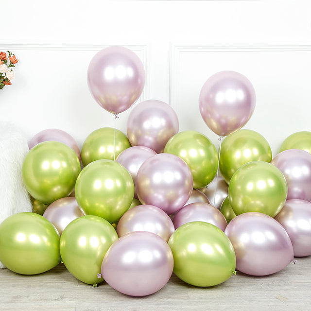 30pcs 12inch Mermaid Multicolor Chrome Latex Balloons Pearly Metal Globos Wedding Baby Birthday Party Decoration Mearmaid Theme