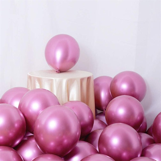 30pcs 12inch Mermaid Multicolor Chrome Latex Balloons Pearly Metal Globos Wedding Baby Birthday Party Decoration Mearmaid Theme