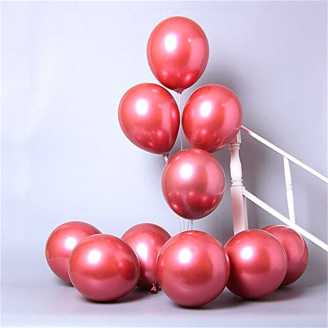 30pcs 12inch Mermaid Multicolor Chrome Latex Balloons Pearly Metal Globos Wedding Baby Birthday Party Decoration Mearmaid Theme