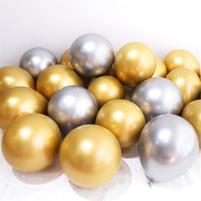 30pcs 12inch Mermaid Multicolor Chrome Latex Balloons Pearly Metal Globos Wedding Baby Birthday Party Decoration Mearmaid Theme