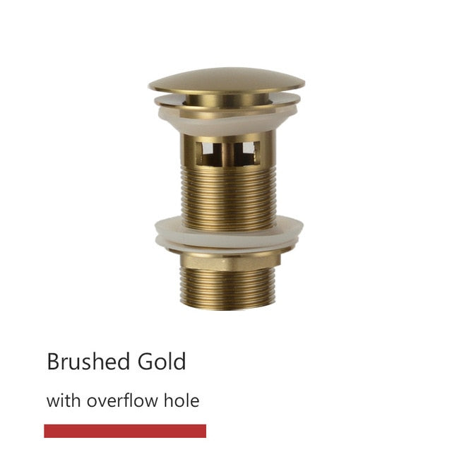 Bathroom Basin Sink Pop Up Drain Waste Stopper Bathroom Faucet Accessories Brass Matt black/Chrome/Rose Gold/Brushed Gold