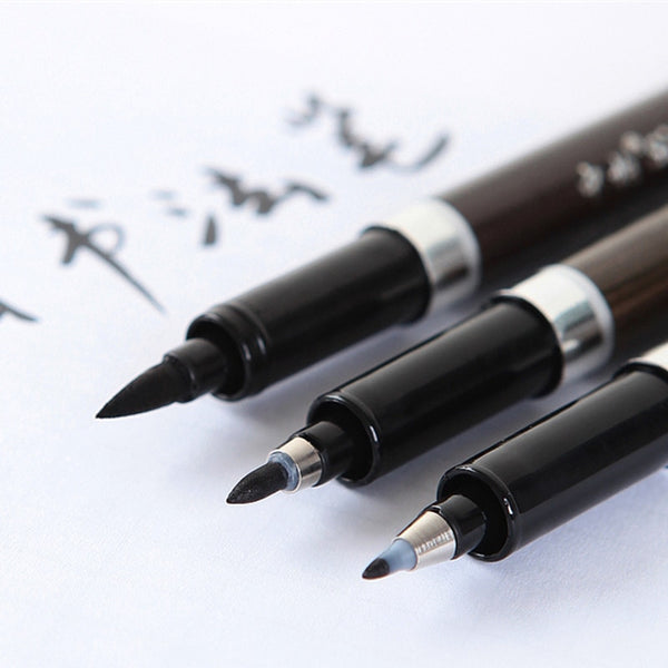 3 Pcs/Lot Calligraphy pen Japan Material Brush For Signature Chinese Words Learning Stationery School Supplies papelaria