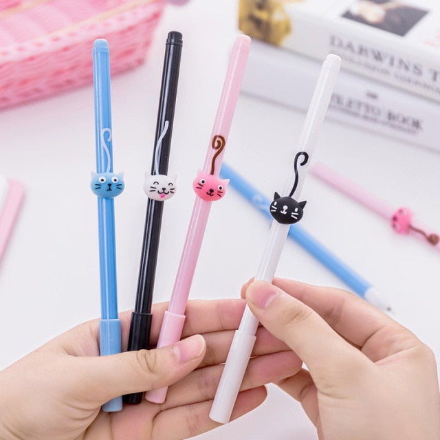 0.5mm Cute Kawaii Yellow doll head Gel Pen Signature Pens Escolar Papelaria For Office School Writing Supplies Stationery Gift