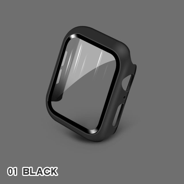 Glass+Cases For Apple Watch Series SE 654321 44mm 40mm Smart iWatch 42mm 38mm 360 Full Bumper Screen Protector+Cover Accessories