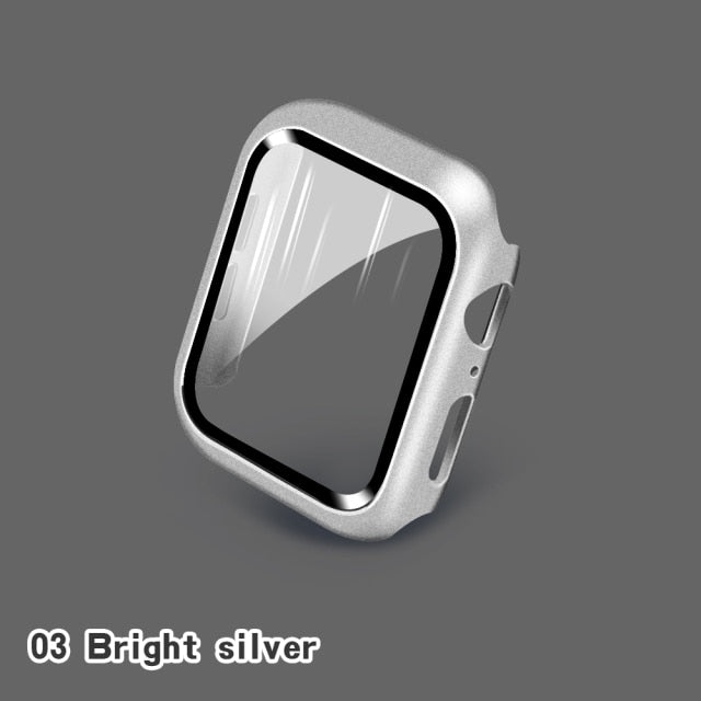 Glass+Cases For Apple Watch Series SE 654321 44mm 40mm Smart iWatch 42mm 38mm 360 Full Bumper Screen Protector+Cover Accessories