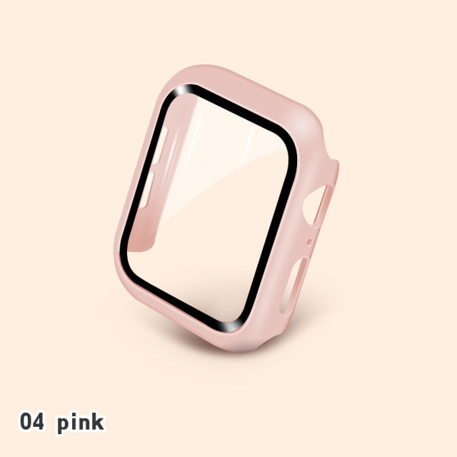 Glass+Cases For Apple Watch Series SE 654321 44mm 40mm Smart iWatch 42mm 38mm 360 Full Bumper Screen Protector+Cover Accessories