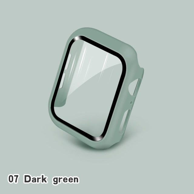 Glass+Cases For Apple Watch Series SE 654321 44mm 40mm Smart iWatch 42mm 38mm 360 Full Bumper Screen Protector+Cover Accessories