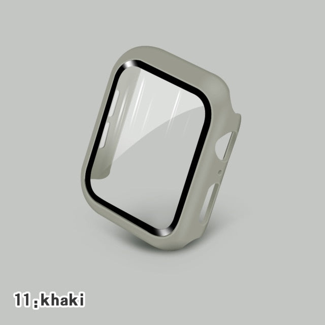 Glass+Cases For Apple Watch Series SE 654321 44mm 40mm Smart iWatch 42mm 38mm 360 Full Bumper Screen Protector+Cover Accessories