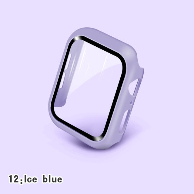 Glass+Cases For Apple Watch Series SE 654321 44mm 40mm Smart iWatch 42mm 38mm 360 Full Bumper Screen Protector+Cover Accessories