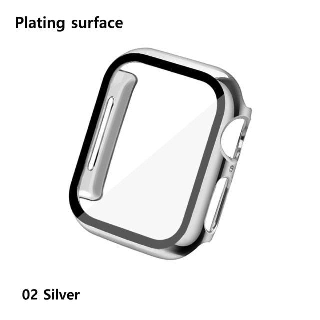 Glass+Cases For Apple Watch Series SE 654321 44mm 40mm Smart iWatch 42mm 38mm 360 Full Bumper Screen Protector+Cover Accessories