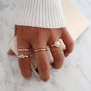 Bohemian Geometric Rings Sets Crystal Star Moon Flower Butterfly Constellation Knuckle Finger Ring Set For Women Fashion Jewelry