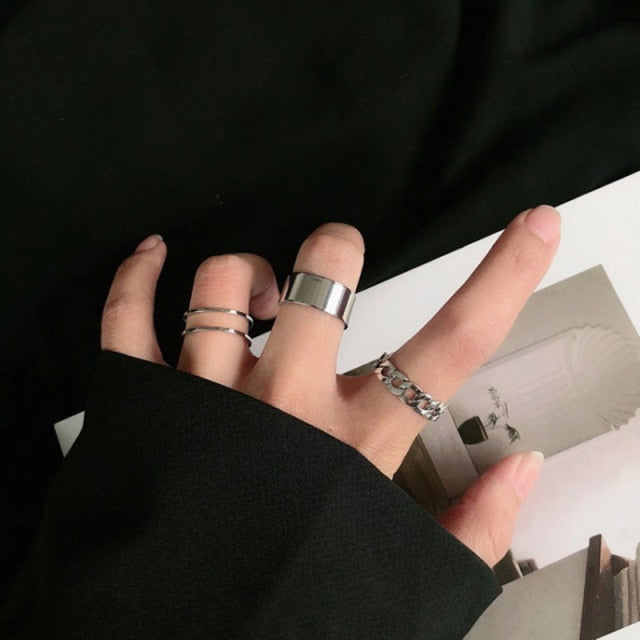 Bohemian Geometric Rings Sets Crystal Star Moon Flower Butterfly Constellation Knuckle Finger Ring Set For Women Fashion Jewelry