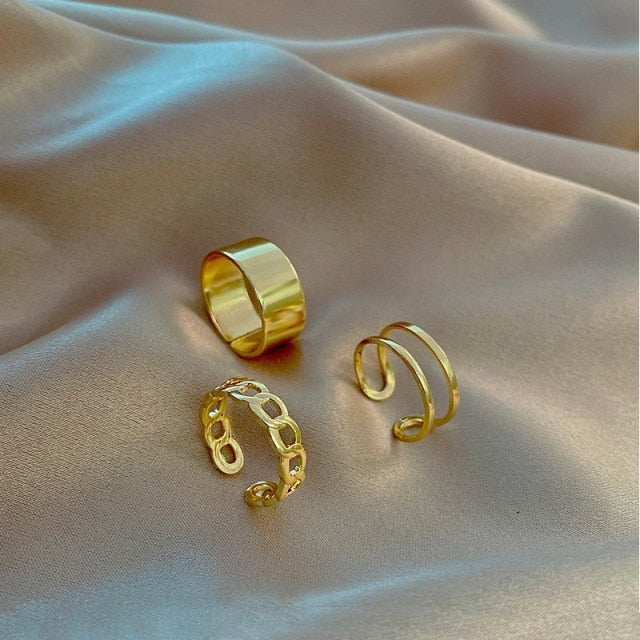 Bohemian Geometric Rings Sets Crystal Star Moon Flower Butterfly Constellation Knuckle Finger Ring Set For Women Fashion Jewelry