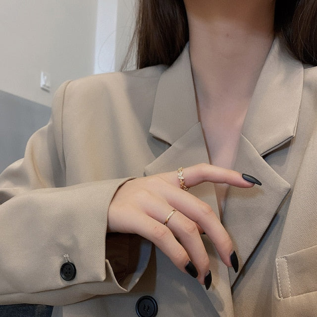 Bohemian Geometric Rings Sets Crystal Star Moon Flower Butterfly Constellation Knuckle Finger Ring Set For Women Fashion Jewelry