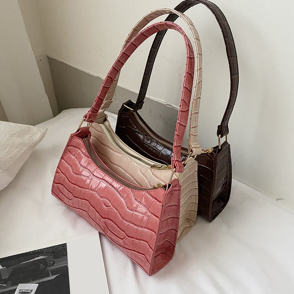 Fashion Exquisite Shopping Bag PU Leather Handbag Female Shoulder  Armpit Bag Retro Casual Women Tote Small Clutch Dropshipping
