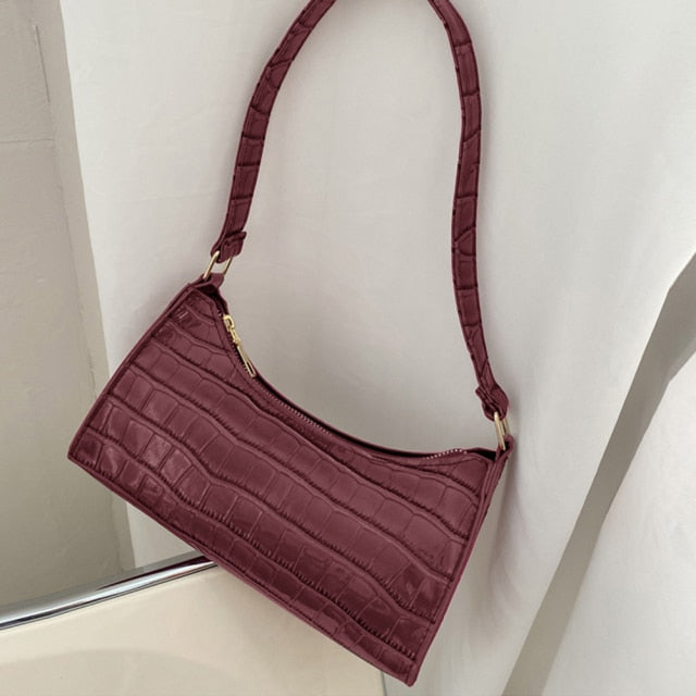 Fashion Exquisite Shopping Bag PU Leather Handbag Female Shoulder  Armpit Bag Retro Casual Women Tote Small Clutch Dropshipping