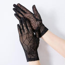 Elegant Women Ultra-Thin Long Summer Driving Cycling Sexy Black Sunscreen Gloves Female Anti-UV Elasticity Lace Mesh Gloves H98