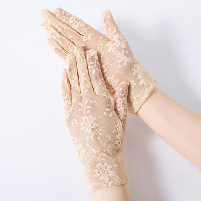 Elegant Women Ultra-Thin Long Summer Driving Cycling Sexy Black Sunscreen Gloves Female Anti-UV Elasticity Lace Mesh Gloves H98