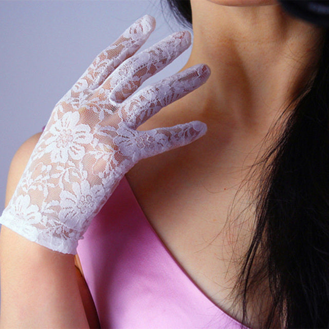 Elegant Women Ultra-Thin Long Summer Driving Cycling Sexy Black Sunscreen Gloves Female Anti-UV Elasticity Lace Mesh Gloves H98