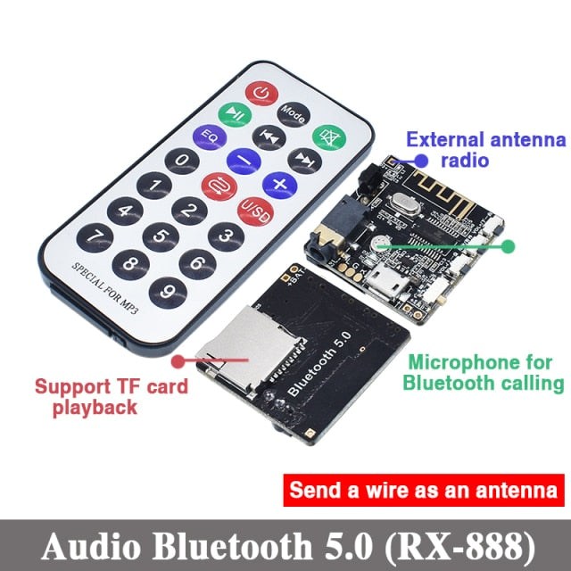 WAVGAT Bluetooth Audio Receiver board Bluetooth 5.0 mp3 lossless decoder board Wireless Stereo Music Module
